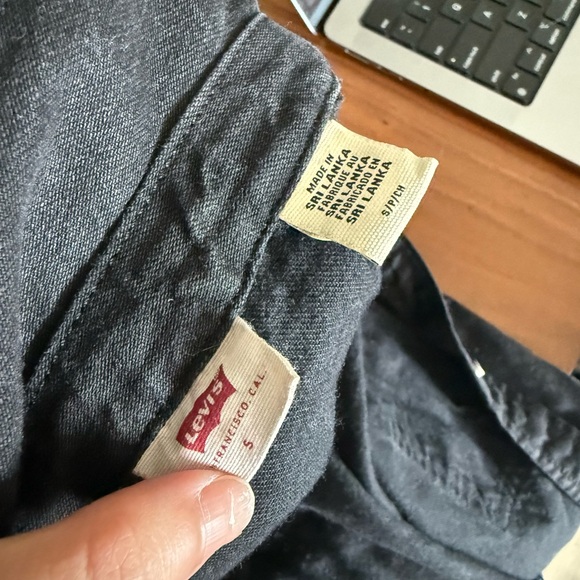 Levi's Black Buttoned Long Sleeve Shirt Dress - Picture 2 of 2